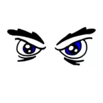 Vihaisen naisen silmät vektori piirustus