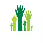 Green human hands
