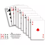 Vector illustration of poker cards in a line