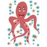 Vector tekening van roze octopus