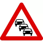 Mögliche Straße Warteschlangen Traffic Sign Vektor-Bild