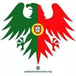 Heraldisk örn med portugisisk flagg