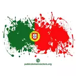 Portugese vlag in inkt spetter