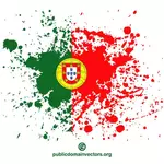 Flaga Portugalii wewnątrz odprysków farby