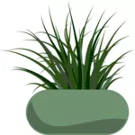 Gráficos vetoriais de grama plantada em um vaso verde moderno