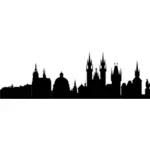 Praha siluet vektor ilustrasi
