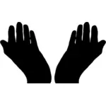Prayer's Hands vector silhouette