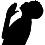 Praying boy silhouette