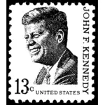 President Kennedy face stamp vector illustration