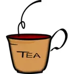 Vector illustration of bent handle cup of tea