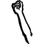 Vector drawing of stretched out arm | Public domain vectors