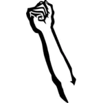 Raised arm and fist vector drawing