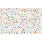 Prismatic flowery pattern with white background