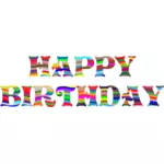 Tipografia prismáticos feliz aniversário