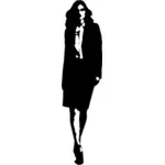 Vector image of business woman walking confidently