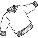 Vector drawing of thick jumper with elastic bands at sleeves