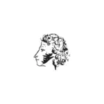 Alexander Pushkin porträtt vektor ClipArt