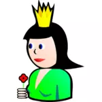 Koningin van Clubs cartoon vector tekening