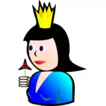 Königin der Diamanten-Cartoon-Vektor-Bild