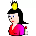 Koningin van hart cartoon vectorillustratie