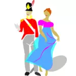 Vector image of man and woman dancing