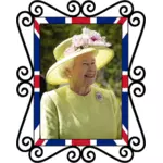 Image of color British Queen photo in standalone frame