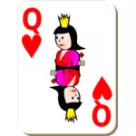 Královna srdcí herní karta vektorový obrázek