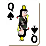 스페이드 게임 카드 벡터 이미지의 여왕