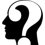 Questioning head silhouette