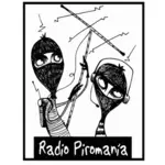 Vector Illustrasjon av radio Piromania logo