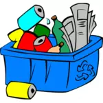 Vector Illustrasjon av fargerike gjenvinne kasse full av avfall