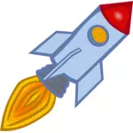 Vector illustratie van blauwe cartoon raket