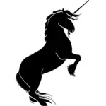 Rearing unicorn silhouette