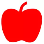 Grafika wektorowa konturu prosta czerwone jabłko