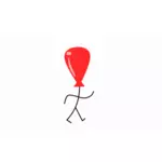 लाल गुब्बारा व्यक्ति
