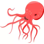 Ilustrasi vektor gurita merah