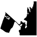 علم الجيش الأحمر فوق رسم توضيحي متجه الرايخستاغ