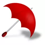 Vektorbild av rött paraply med skugga