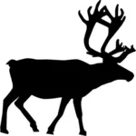 Reindeer silhouette vector drawing
