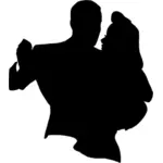Silhouette de couple dansant
