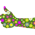 Retro floral thumbs up