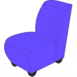 青い肘掛けのない椅子