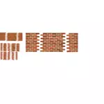 Um conjunto de imagem vetorial conjuntos de parede de tijolo de vários