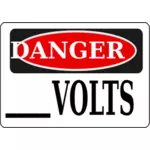 Danger volts blank sign vector image