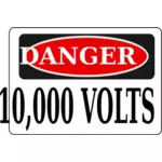 Peligro 10.000 voltios signo vector de la imagen
