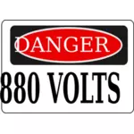 Gefahr 880 Volt Zeichen-Vektor-Bild