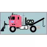 Tow truck with snow plow vector image