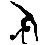Dessin vectoriel de silhouette gymnaste rythmique