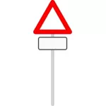 Vektor seni klip kosong segitiga jalan tanda peringatan