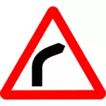 Bend to the right traffic sign vector graphics